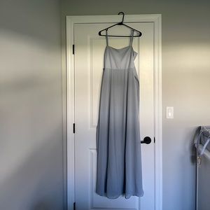 Show me your Mumu Steel Blue Lauren Tie Maxi Dress in Chiffon